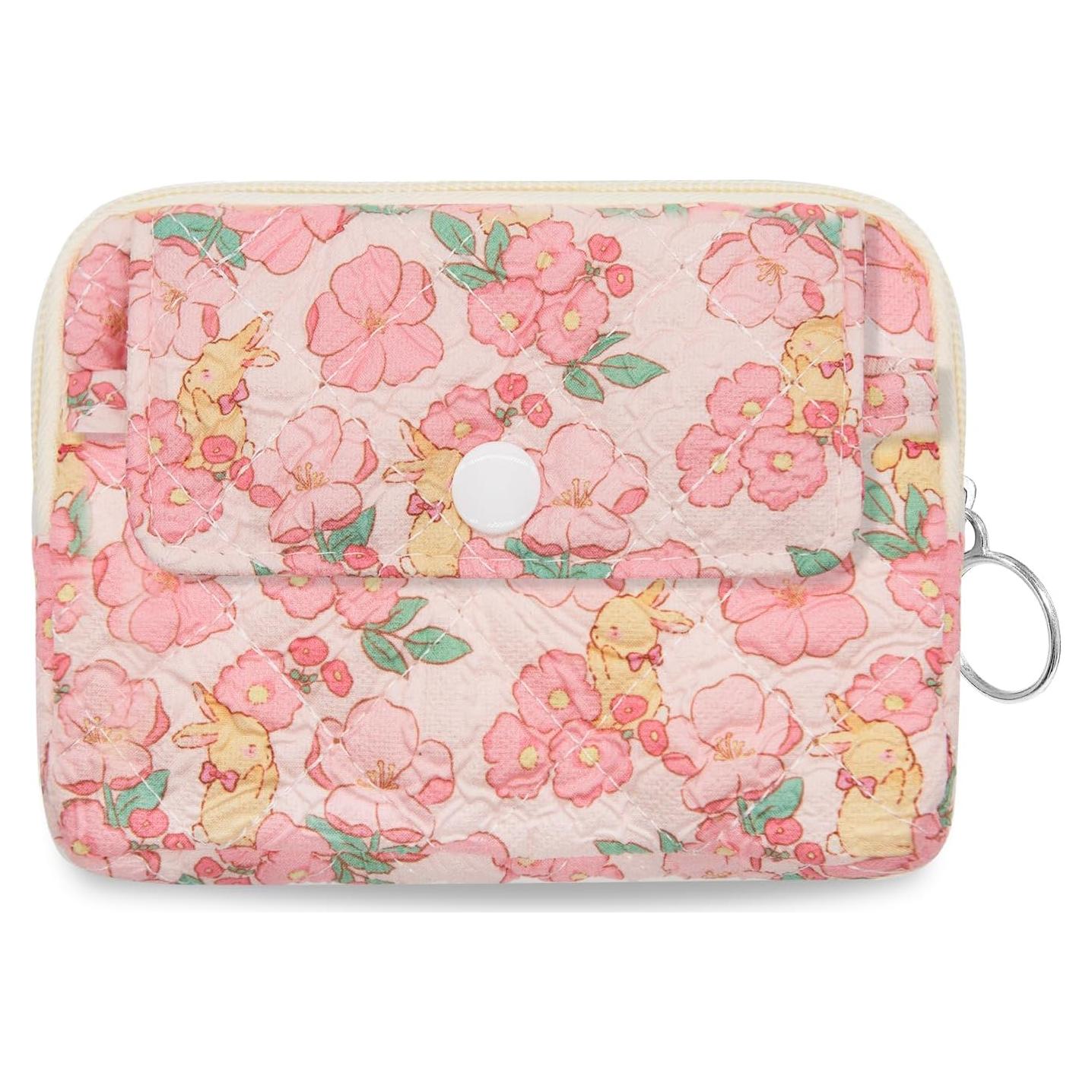 Monedero Acolchado LJCZKA Rosa Conejo 12x9 cm para Mujeres