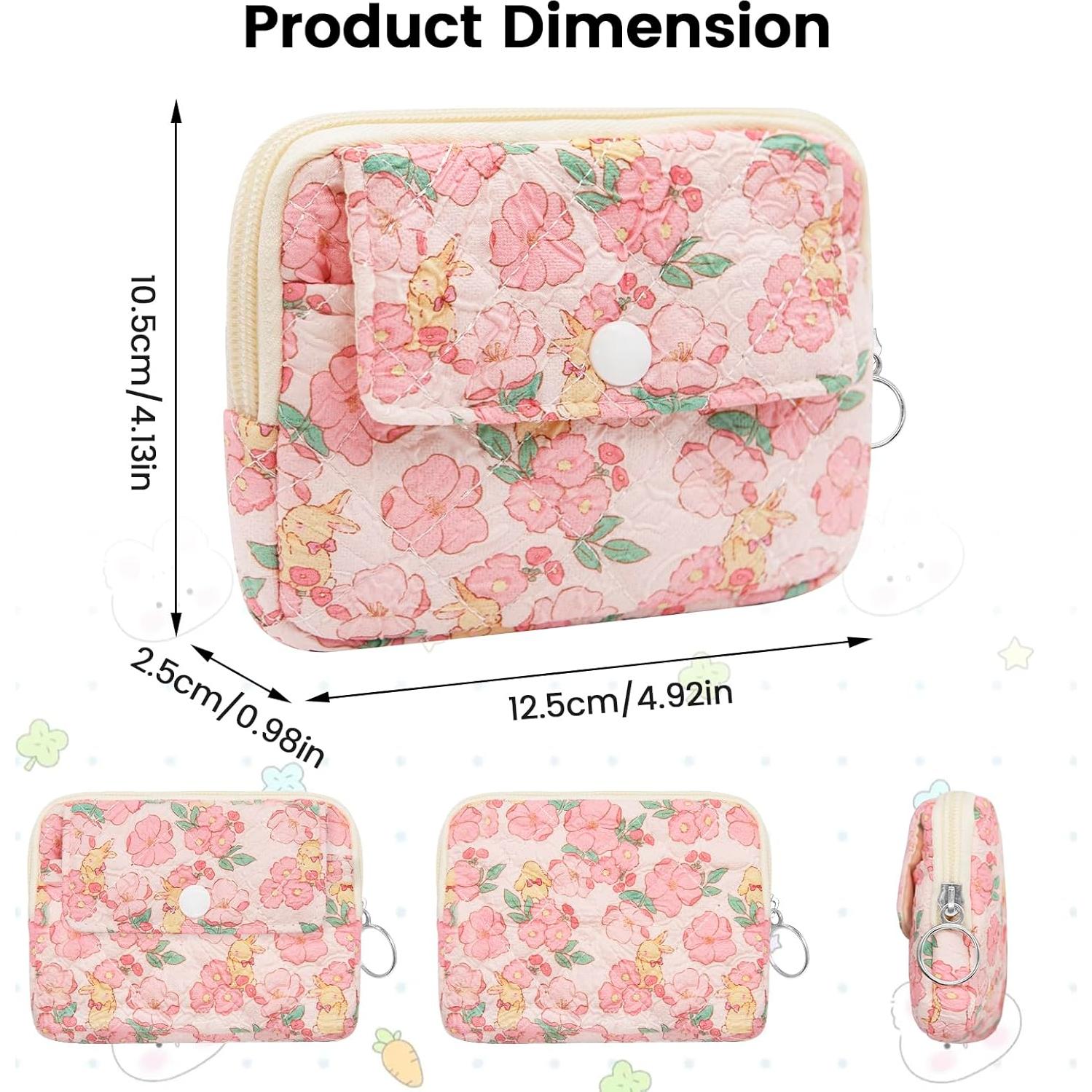 Monedero Acolchado LJCZKA Rosa Conejo 12x9 cm para Mujeres