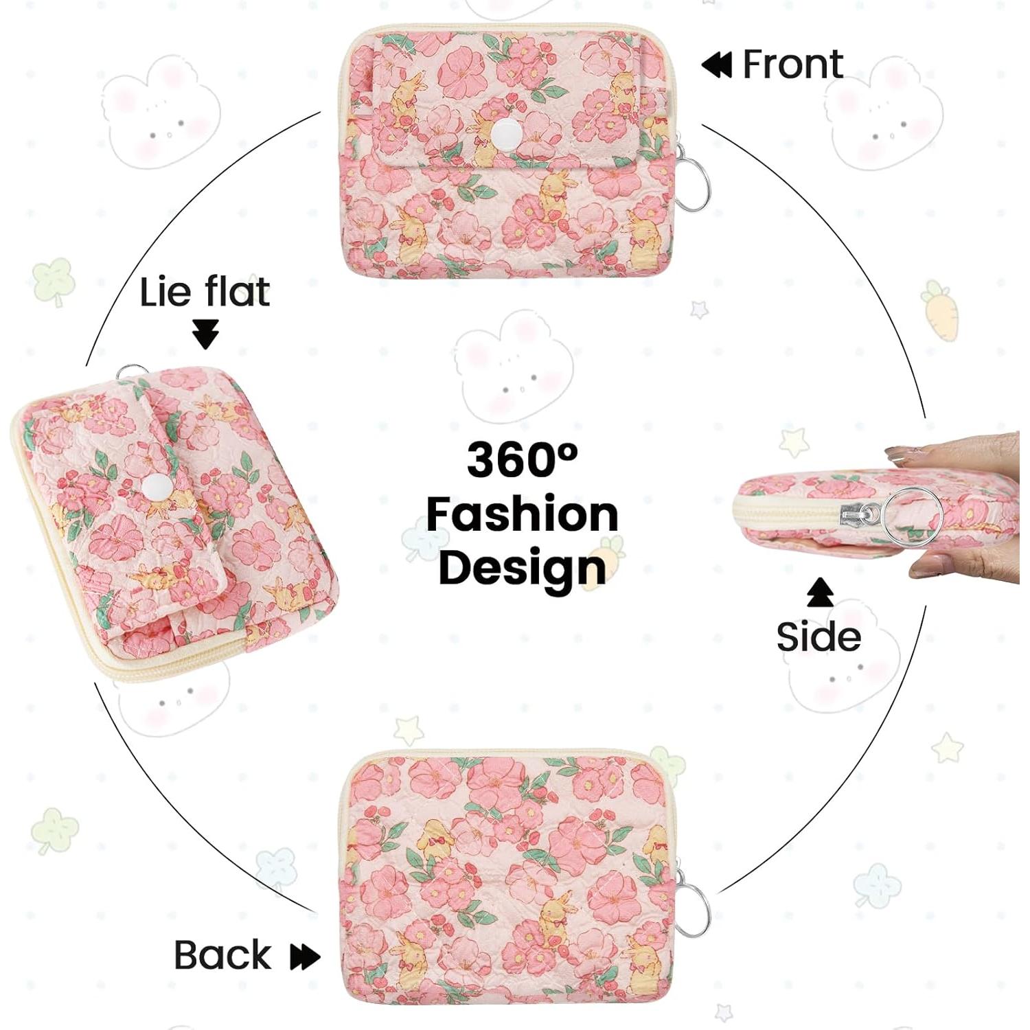 Monedero Acolchado LJCZKA Rosa Conejo 12x9 cm para Mujeres