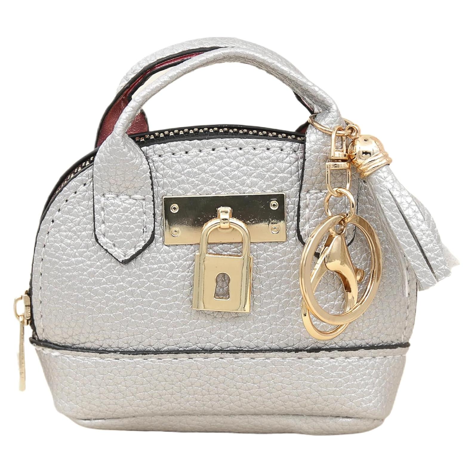 Monedero Tote Mini de Cuero PU Zitokin Plata 10.4x8.1cm