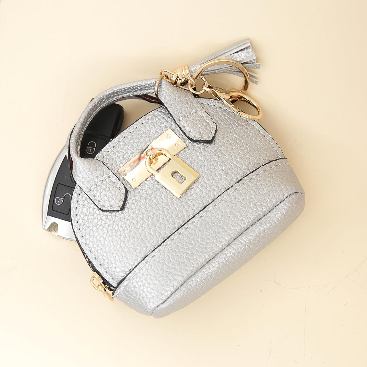 Monedero Tote Mini de Cuero PU Zitokin Plata 10.4x8.1cm