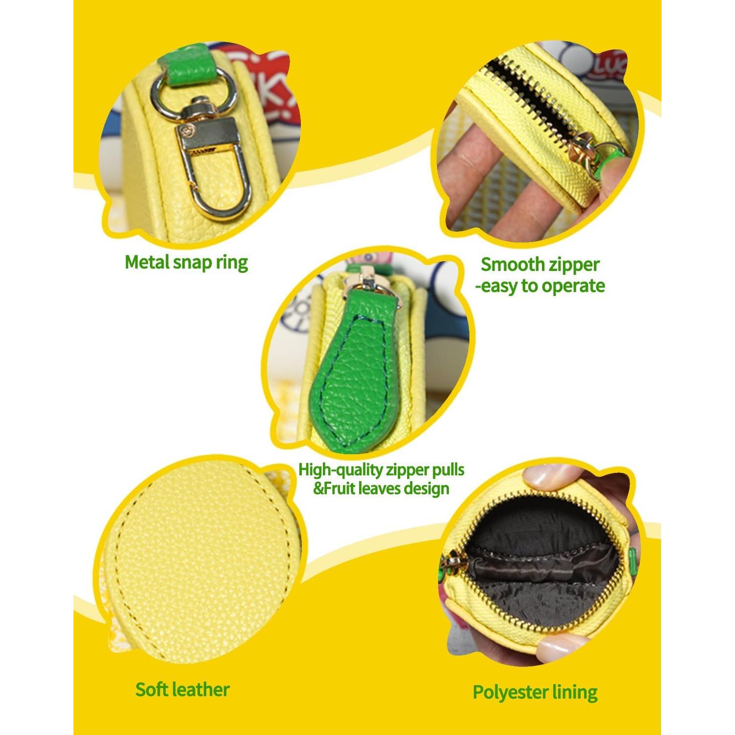 Monedero de Fruta 3D DXTREU Limón Amarillo con Llavero