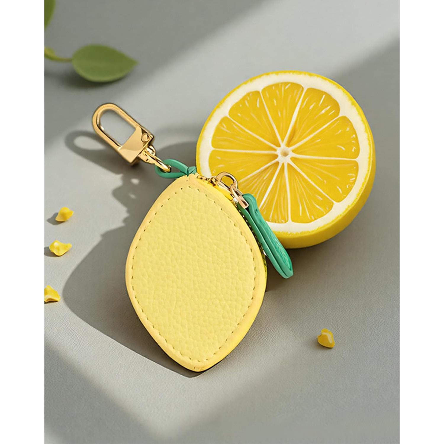 Monedero de Fruta 3D DXTREU Limón Amarillo con Llavero