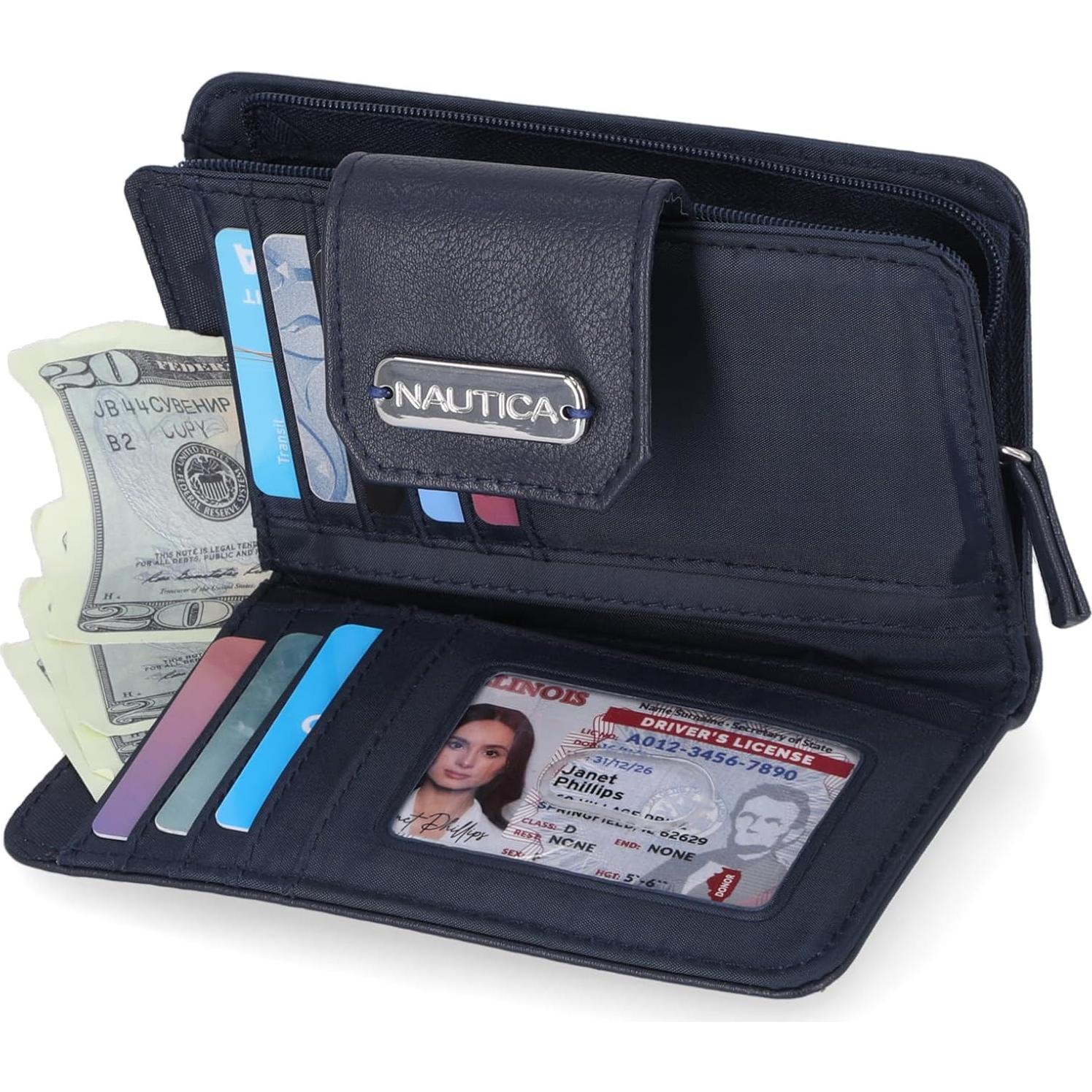 Cartera de Cuero Vegano Nautica Close Reach RFID Índigo