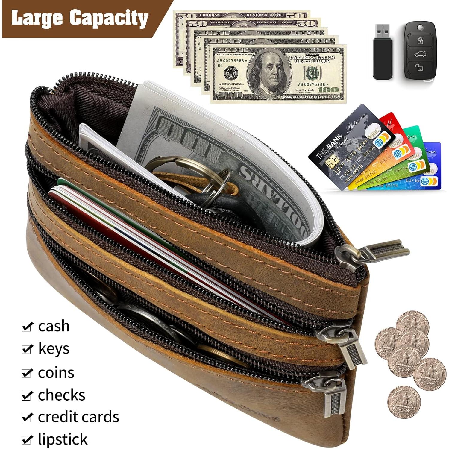 Monedero de cuero Jack&Chris JC301-8 para hombres, 12x8.5cm