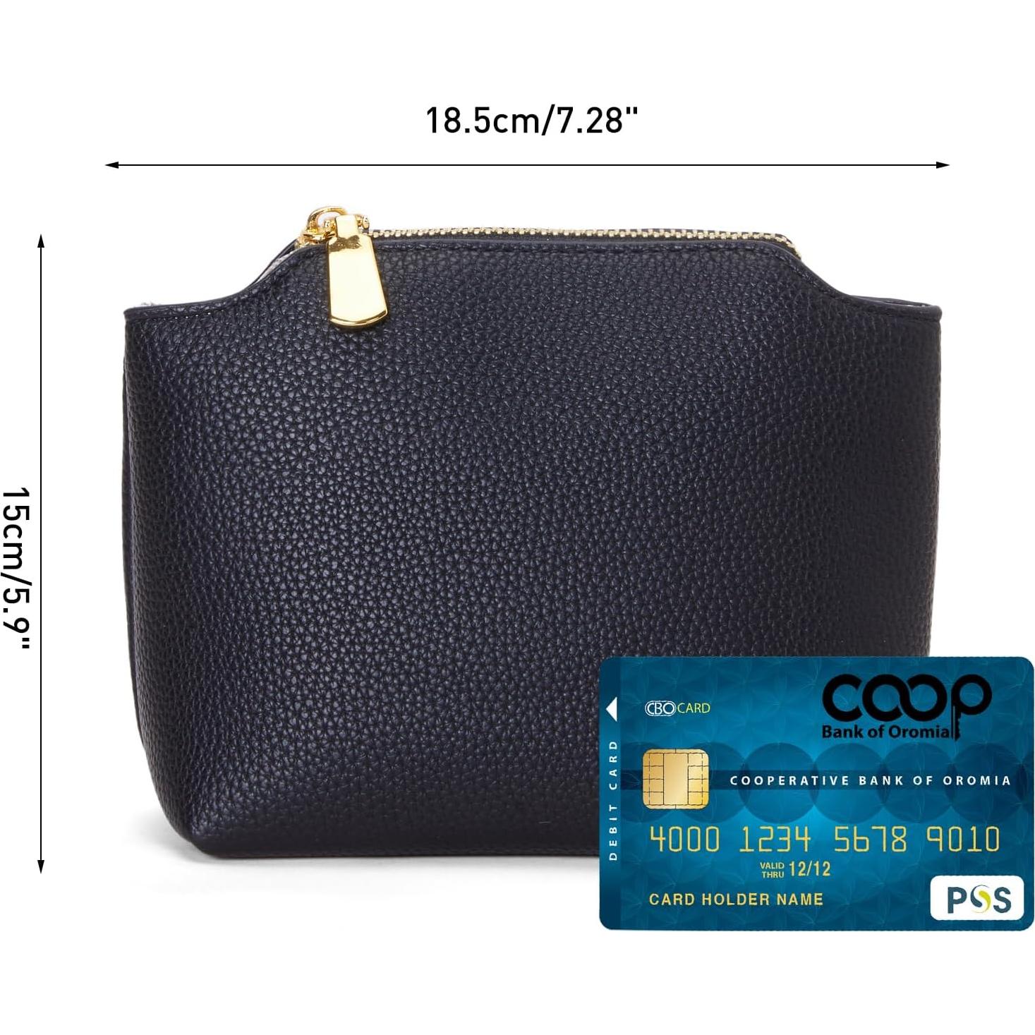 Monedero de Cuero PU VMEECARL Negro - Compacto y Unisex