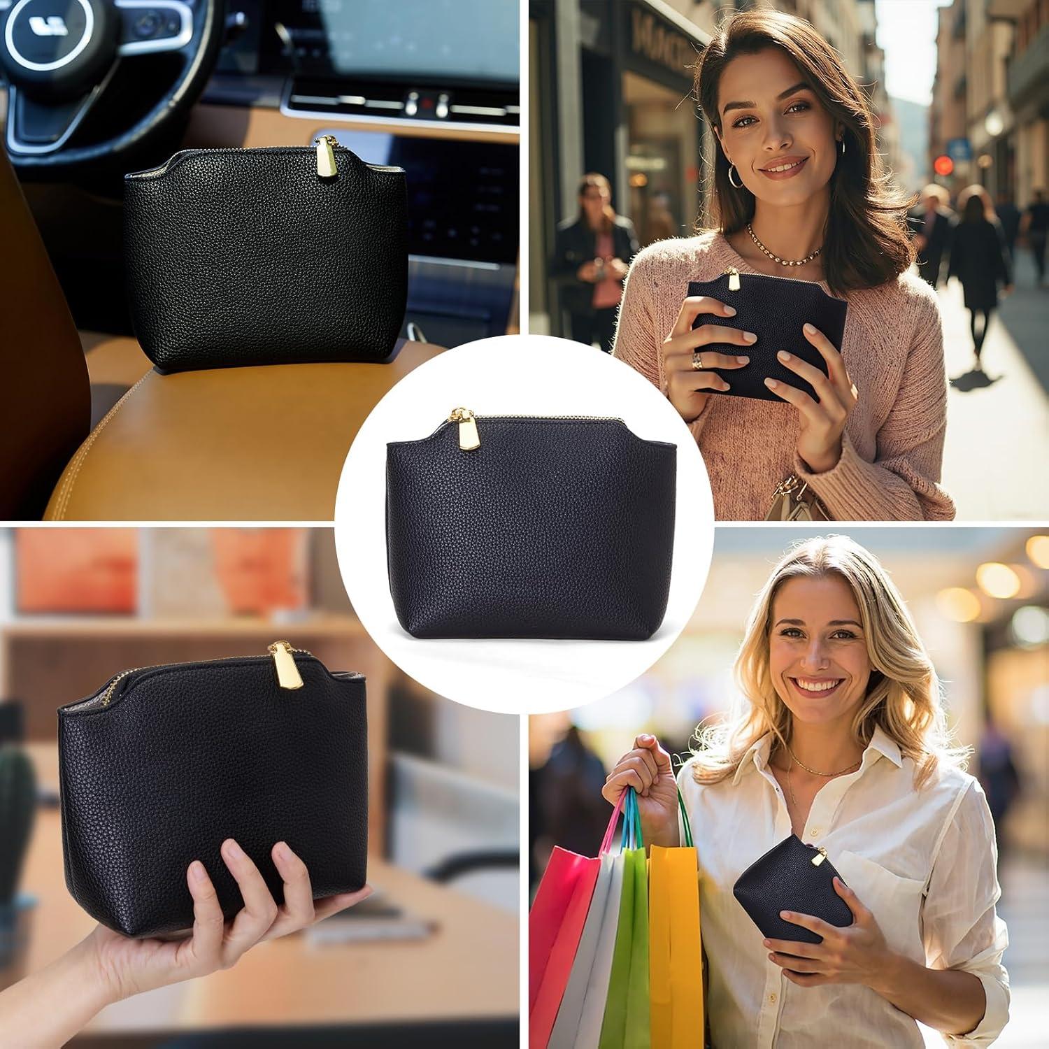 Monedero de Cuero PU VMEECARL Negro - Compacto y Unisex