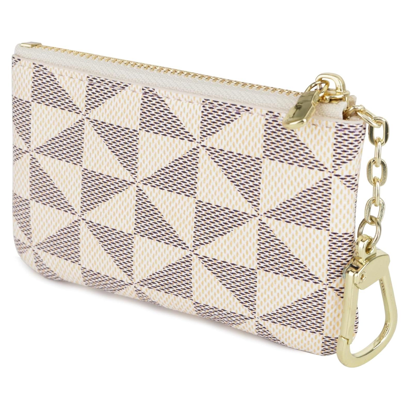 Monedero Mini Veki de Cuero Sintético Blanco con Llavero