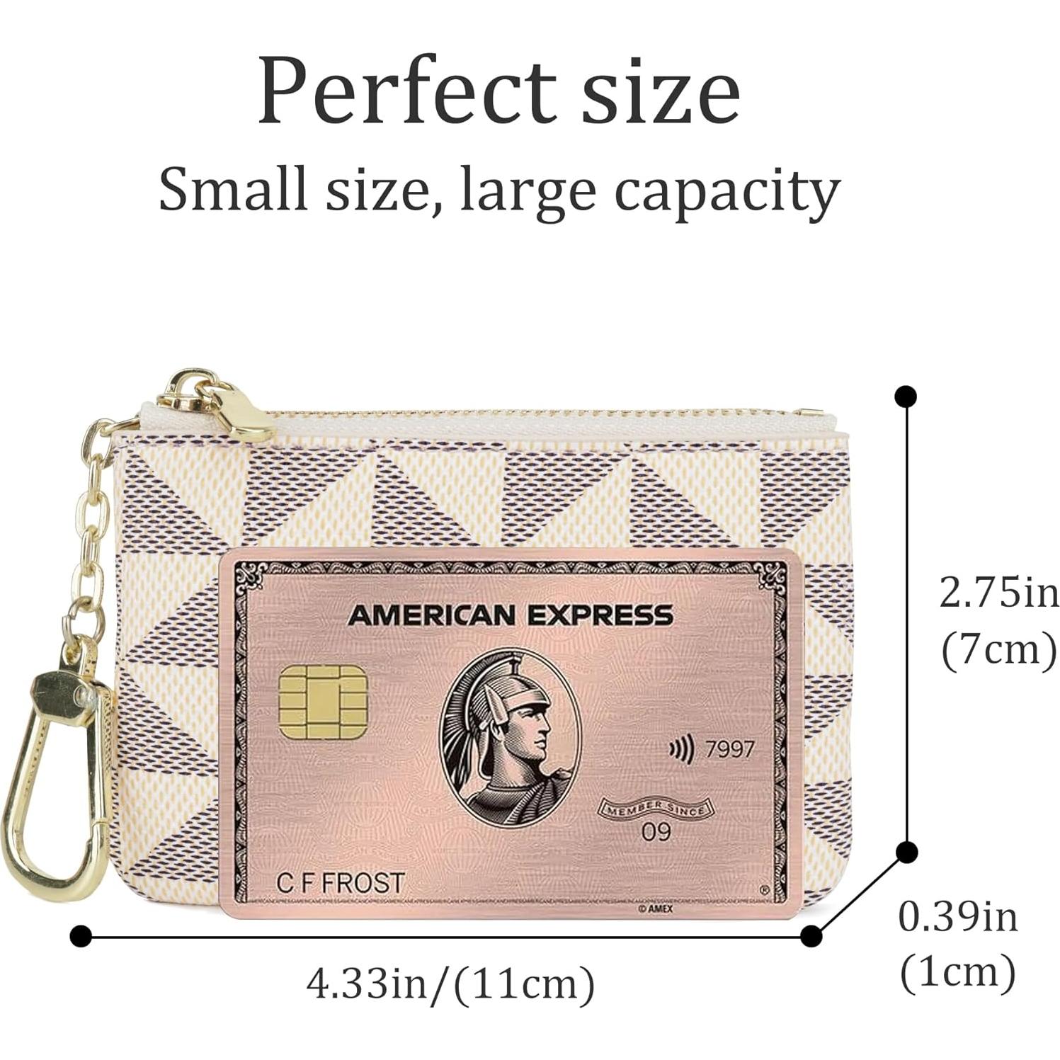 Monedero Mini Veki de Cuero Sintético Blanco con Llavero