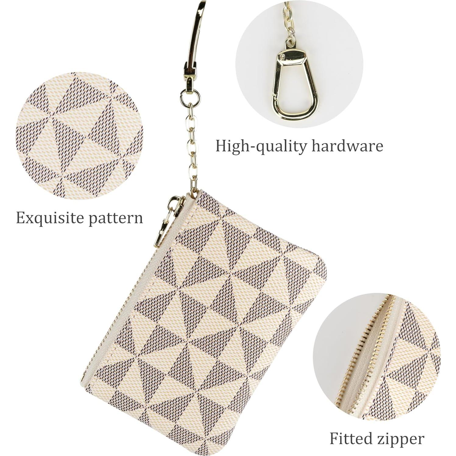 Monedero Mini Veki de Cuero Sintético Blanco con Llavero