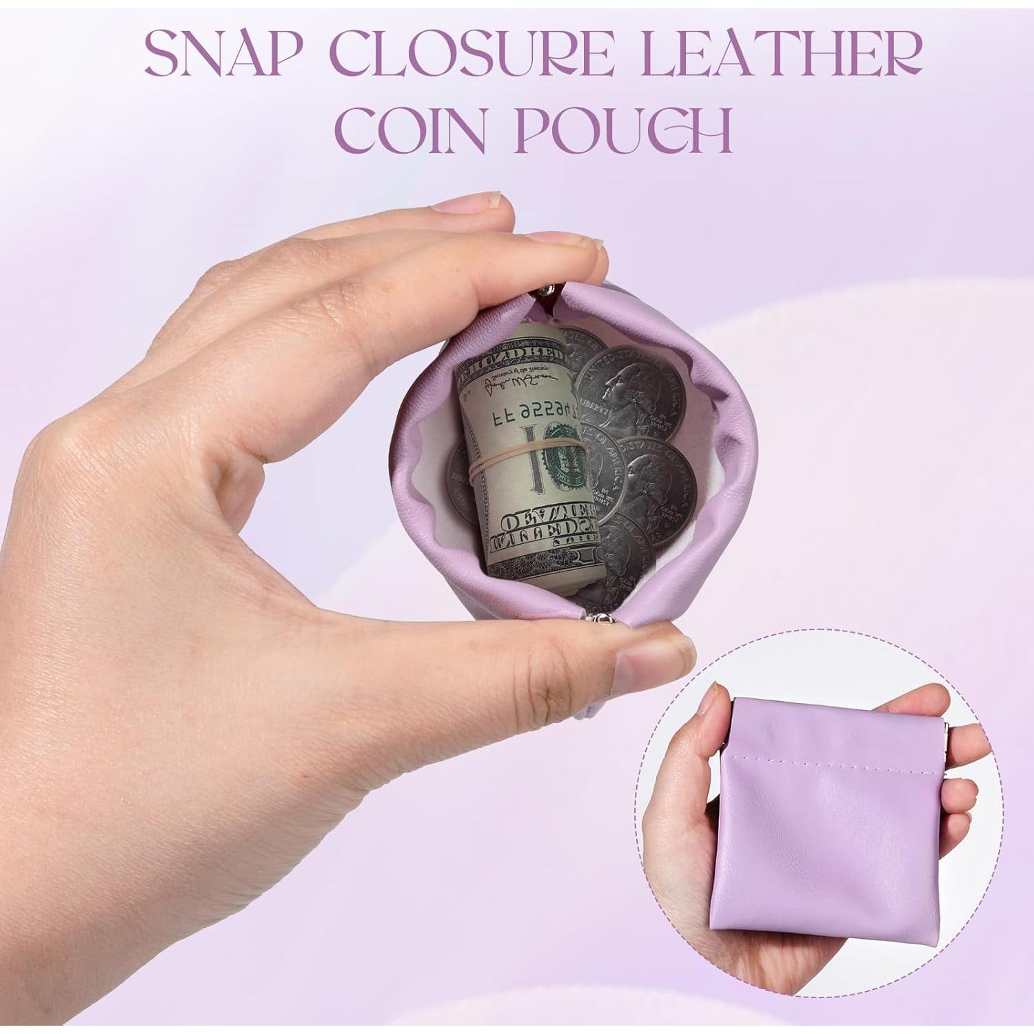 Monedero de Cuero PU ISKYBOB 4 Pcs Mini Organizador 8x8cm