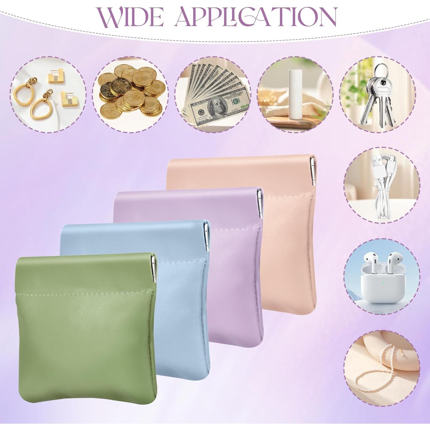 Monedero de Cuero PU ISKYBOB 4 Pcs Mini Organizador 8x8cm