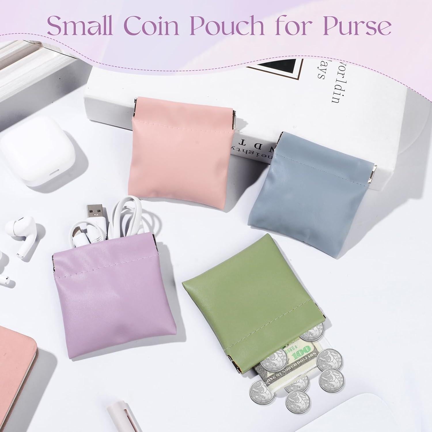 Monedero de Cuero PU ISKYBOB 4 Pcs Mini Organizador 8x8cm