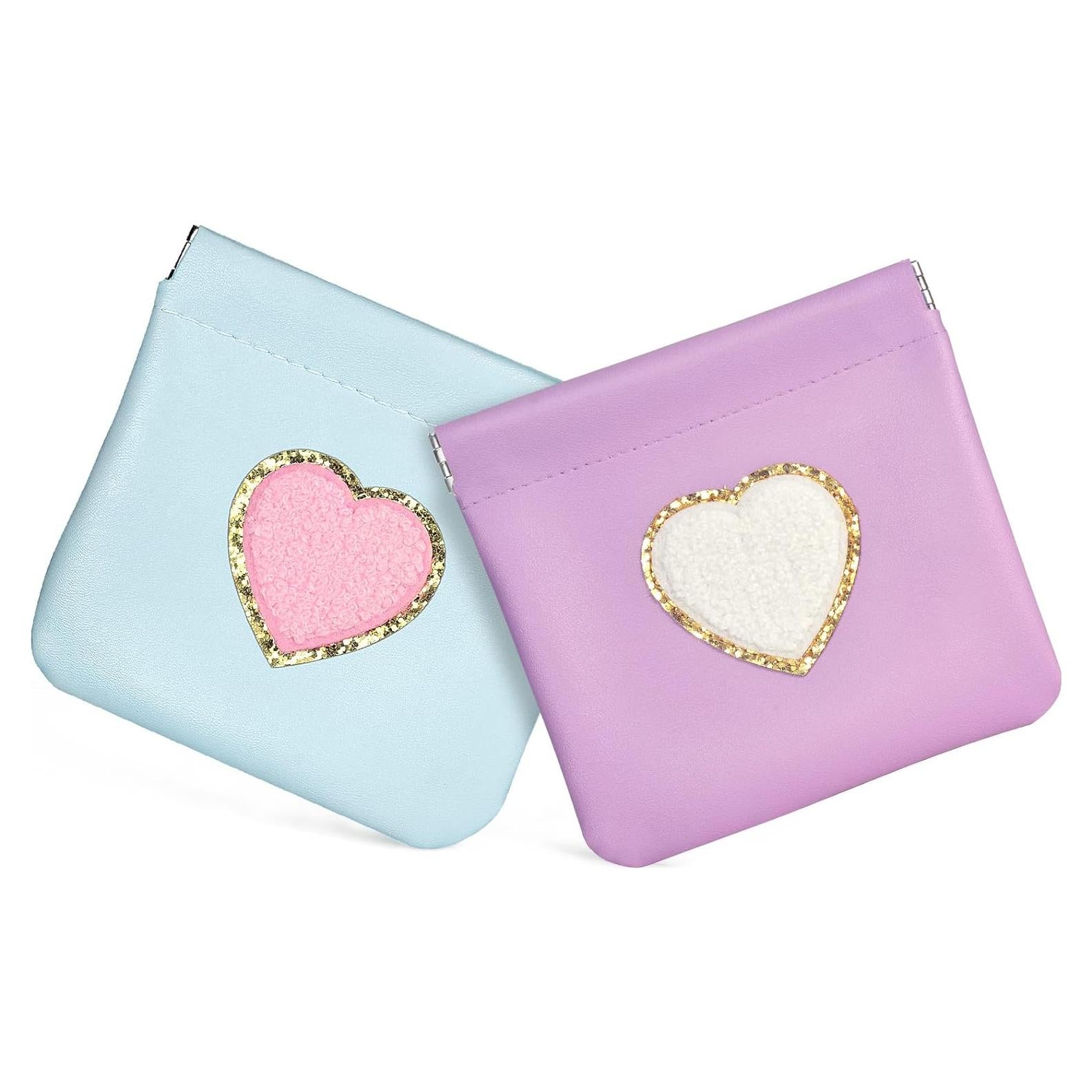 Monedero Cosmético 2 Pack Cuero PU Impermeable Azul Púrpura