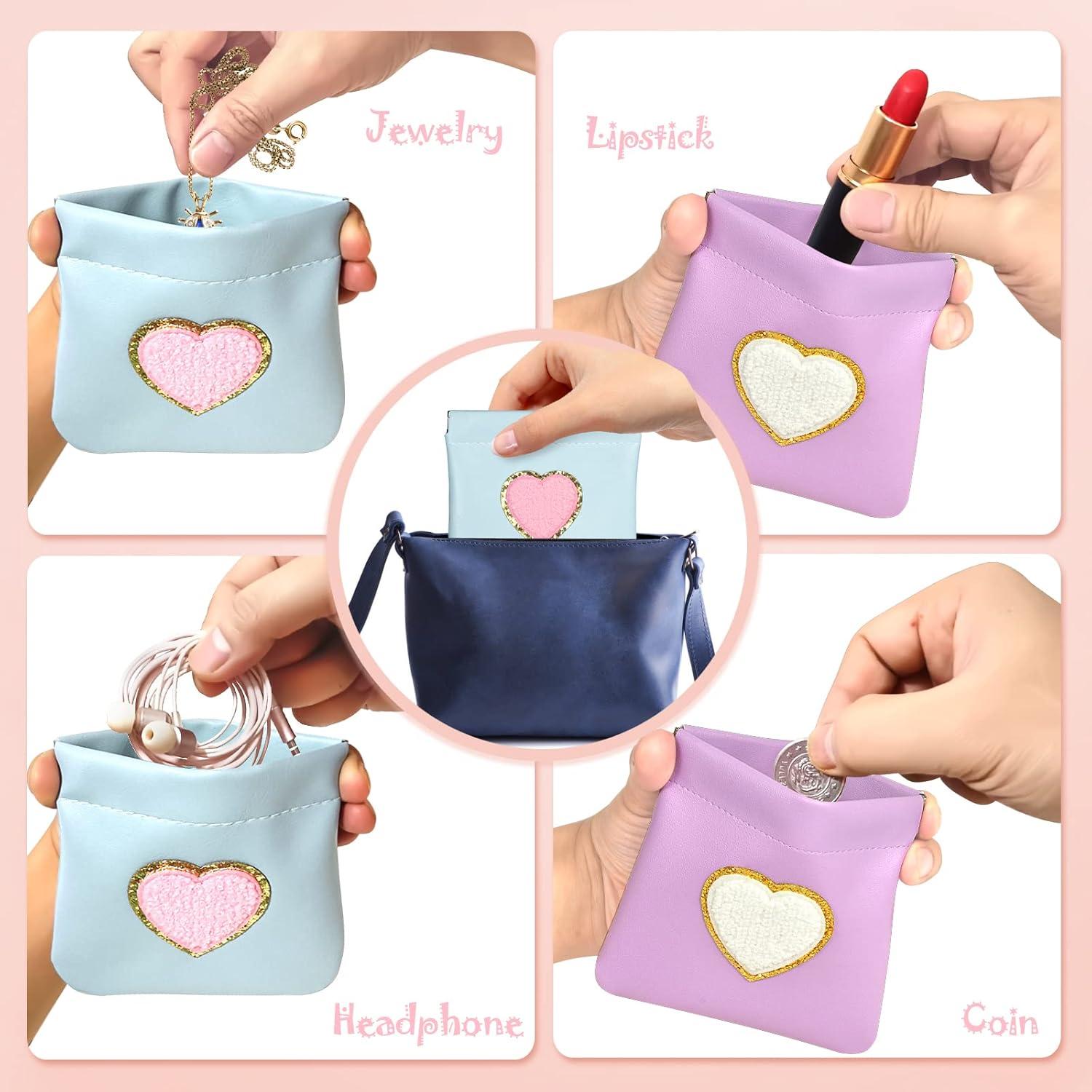 Monedero Cosmético 2 Pack Cuero PU Impermeable Azul Púrpura