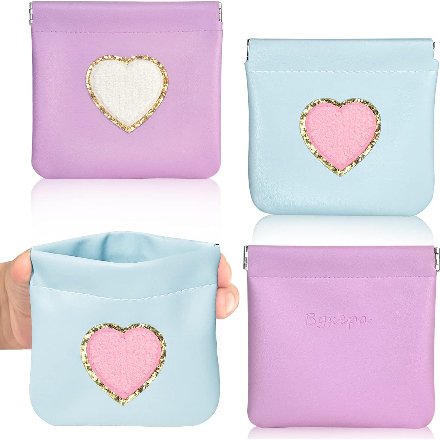 Monedero Cosmético 2 Pack Cuero PU Impermeable Azul Púrpura