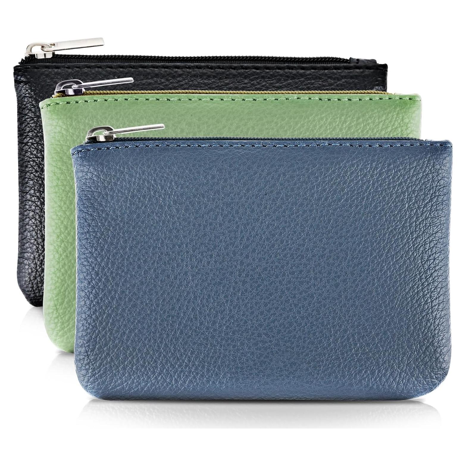 Monedero de Cuero Simarro con Cremallera - Set 3 Piezas