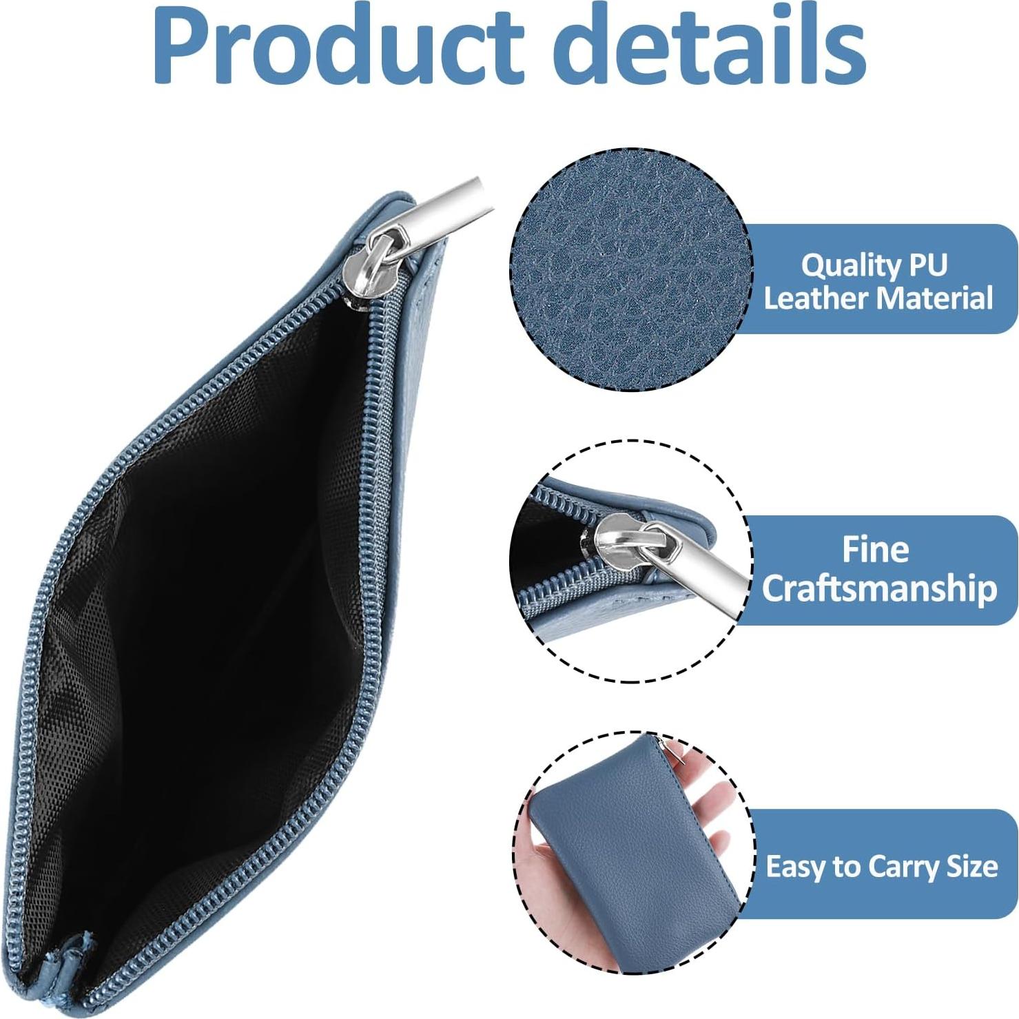 Monedero de Cuero Simarro con Cremallera - Set 3 Piezas