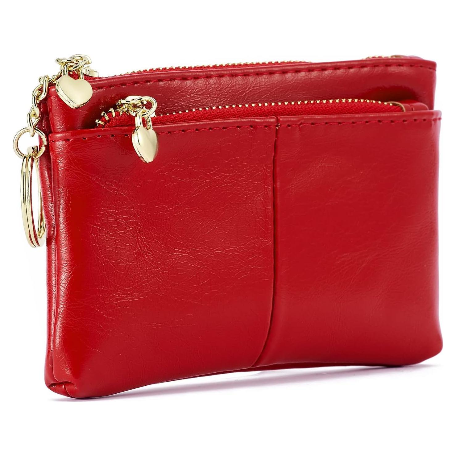 Monedero Mini de Cuero PU ZOOEASS para Mujeres Rojo