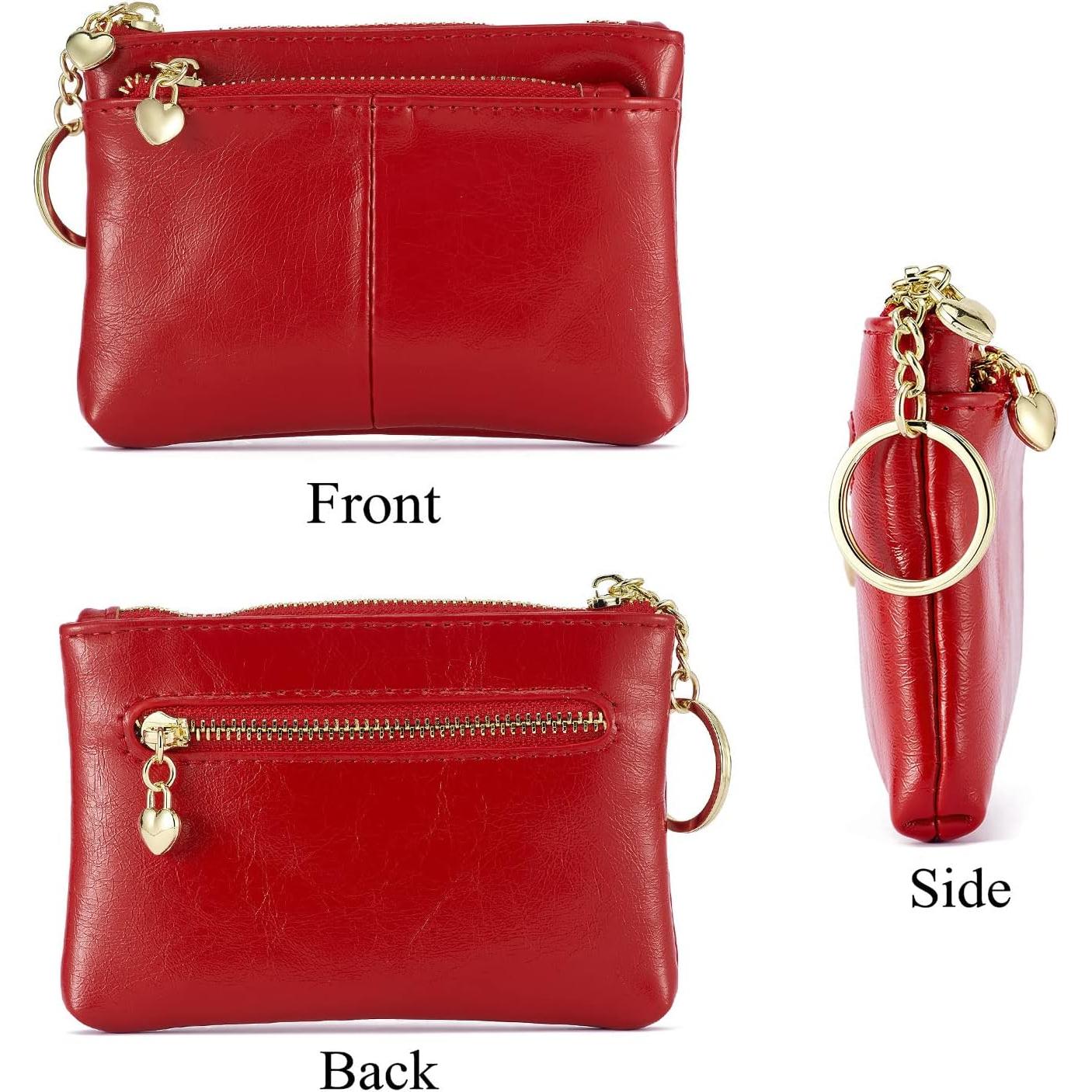 Monedero Mini de Cuero PU ZOOEASS para Mujeres Rojo