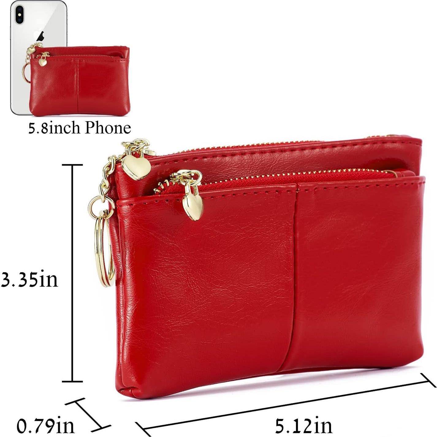 Monedero Mini de Cuero PU ZOOEASS para Mujeres Rojo