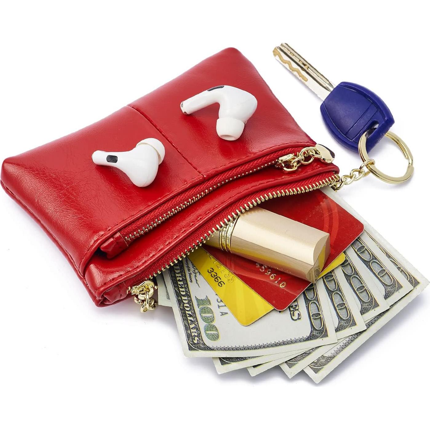 Monedero Mini de Cuero PU ZOOEASS para Mujeres Rojo