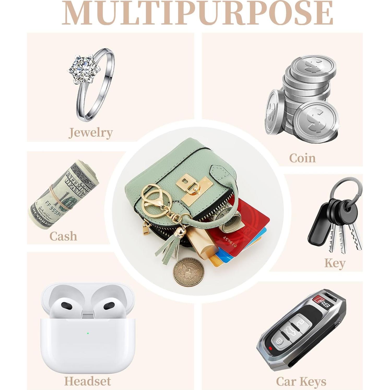 Llavero Mochila Mini Woziah Verde para Mujer - Monedero Compacto