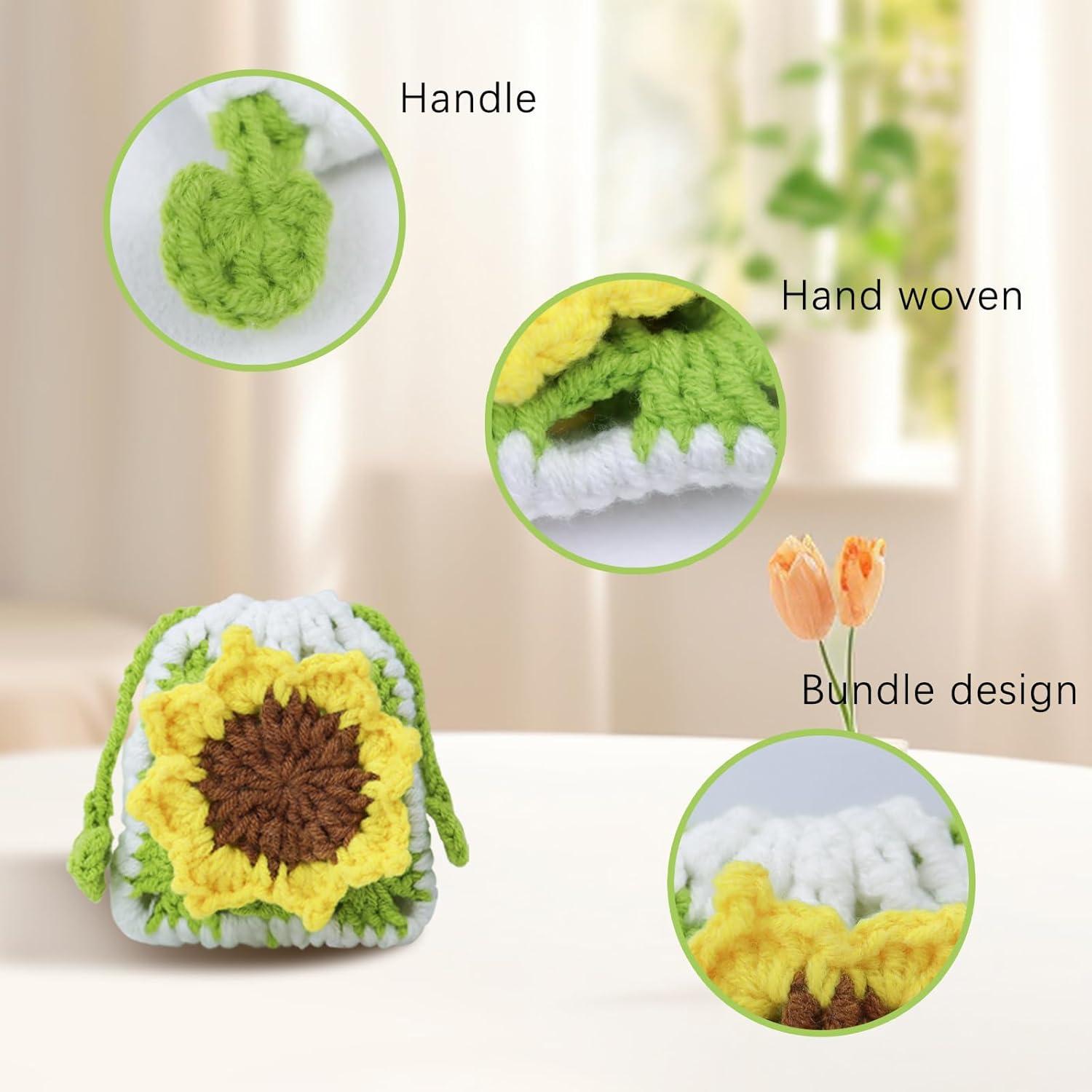 Monedero Mini Tejido a Mano WisePoint Beige 10x9.5cm