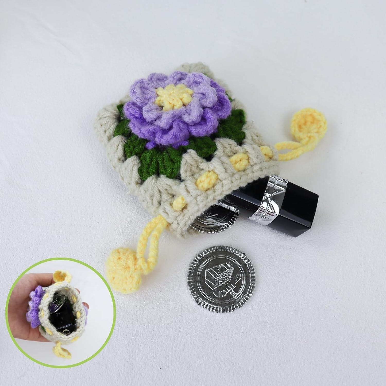 Monedero Mini Tejido a Mano WisePoint Beige 10x9.5cm