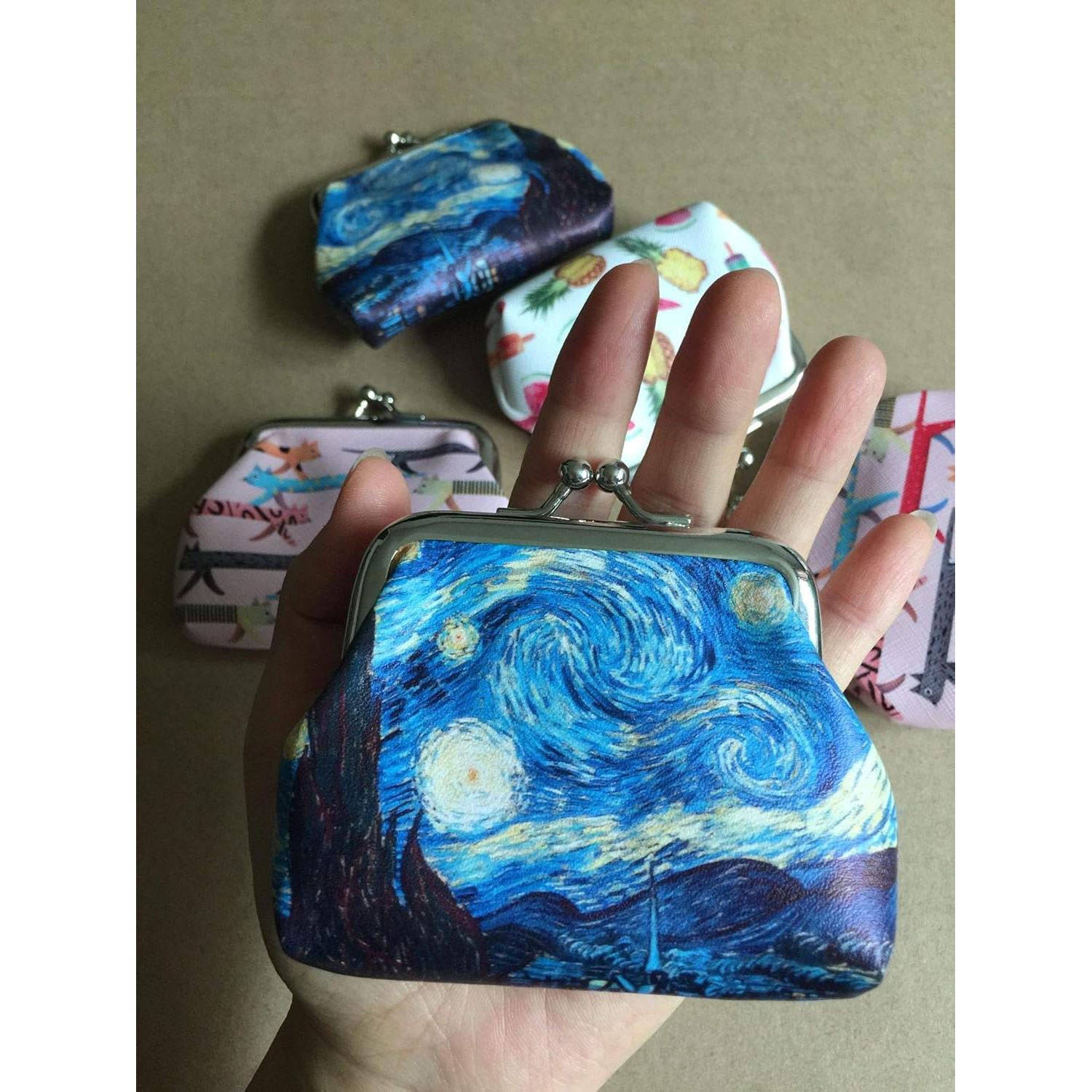 Monedero Mini Adam Victor Azul con Cierre Clasp - 9.1x7.1cm