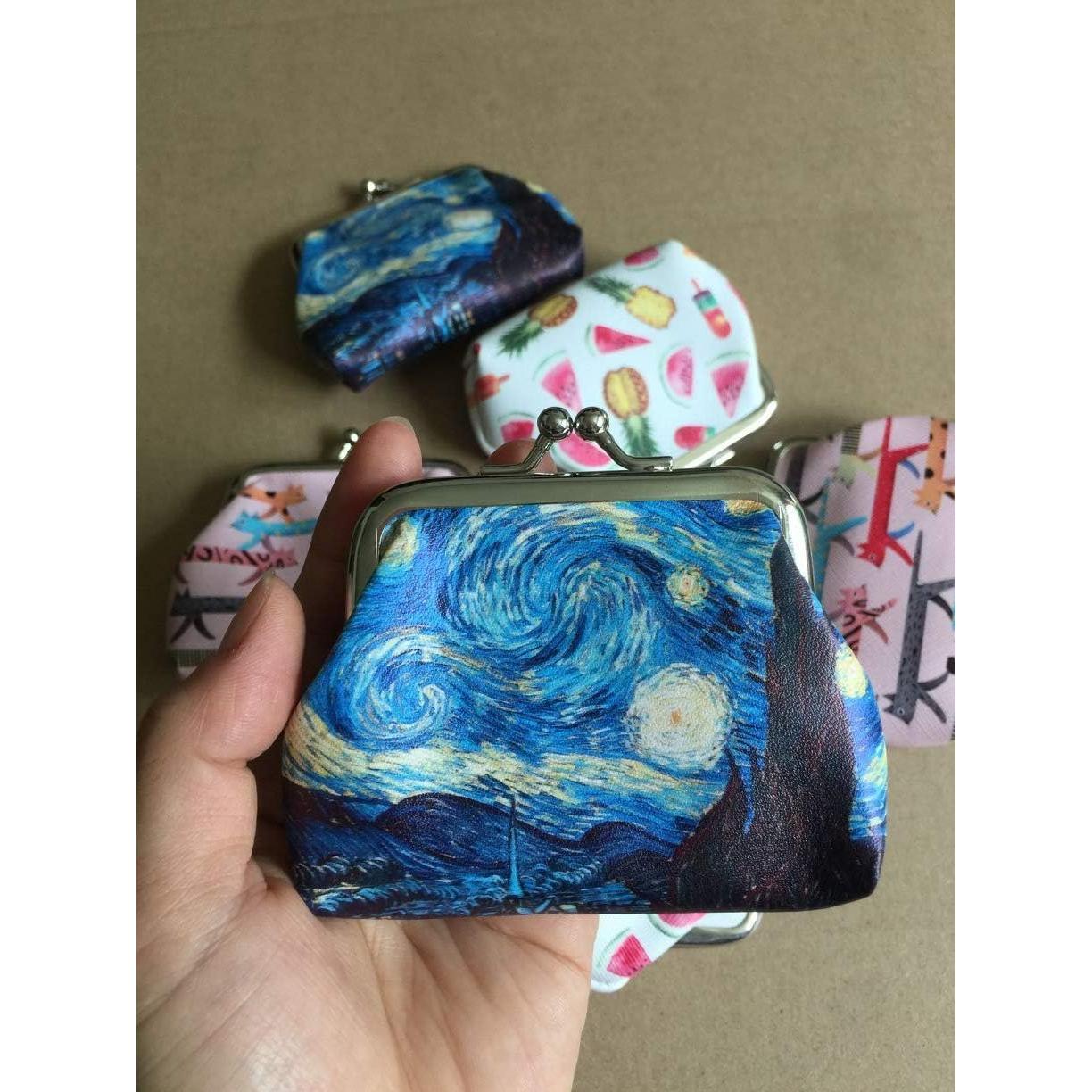 Monedero Mini Adam Victor Azul con Cierre Clasp - 9.1x7.1cm