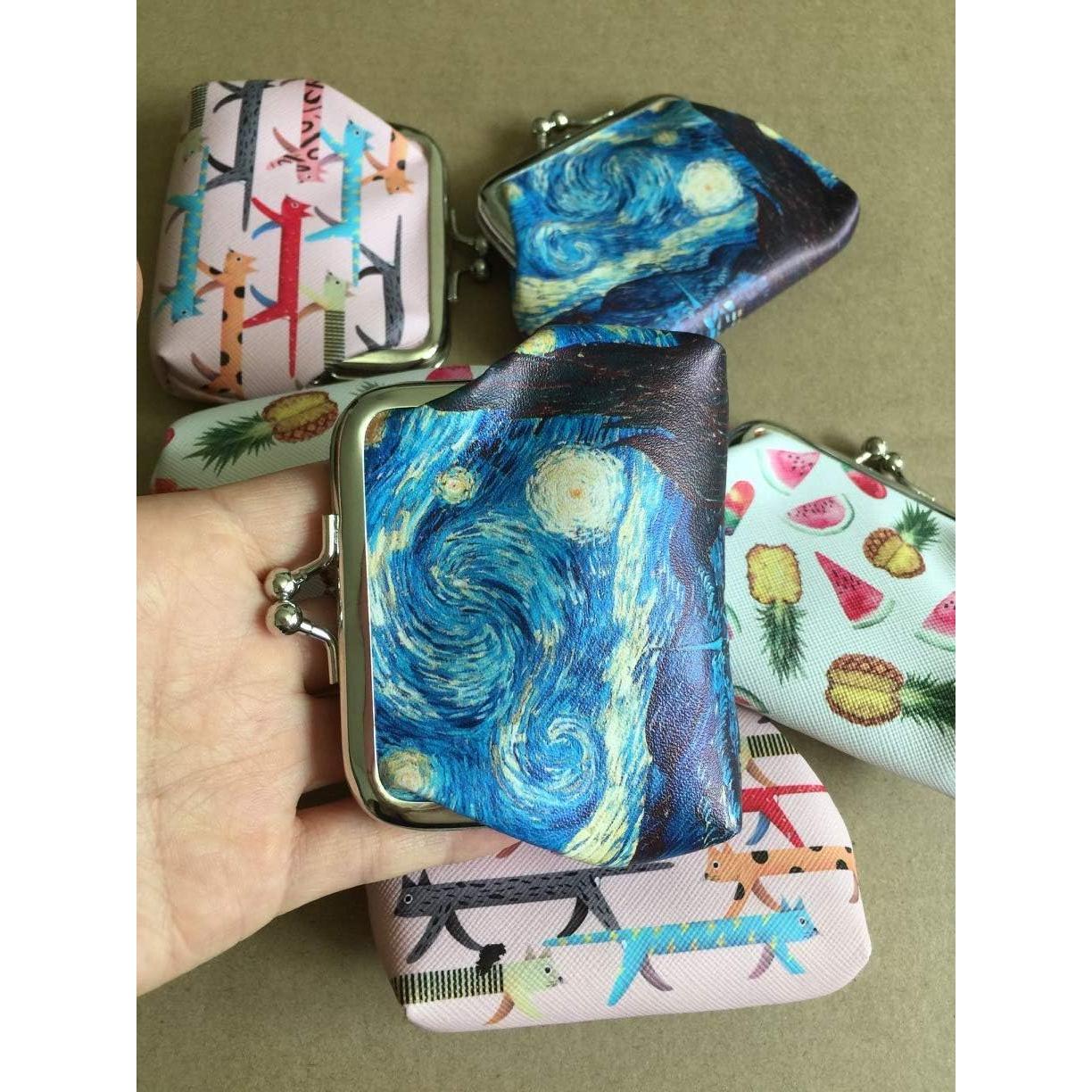 Monedero Mini Adam Victor Azul con Cierre Clasp - 9.1x7.1cm