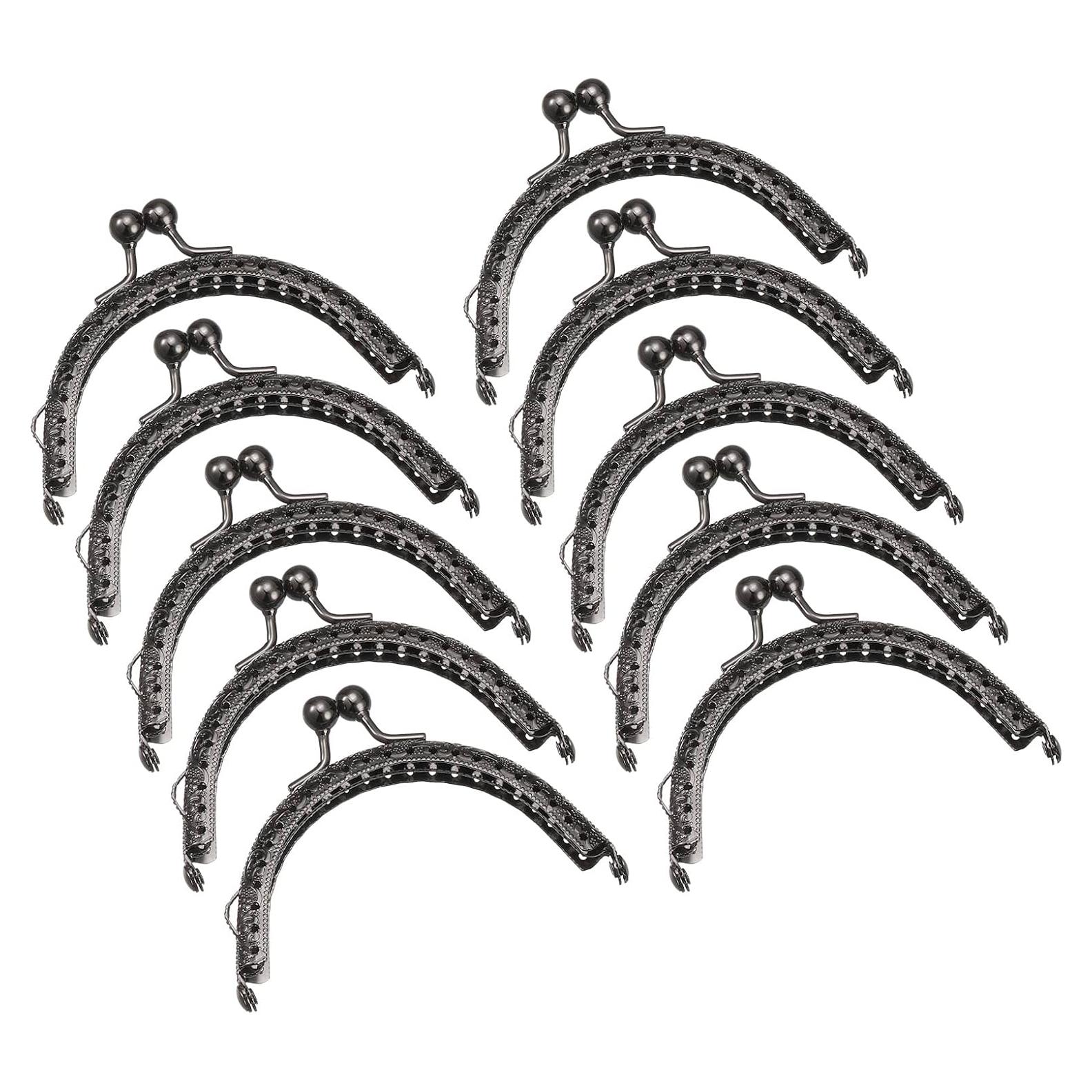 Marcos de Monedero de Metal uxcell 8.5 cm Negro 10 Pcs