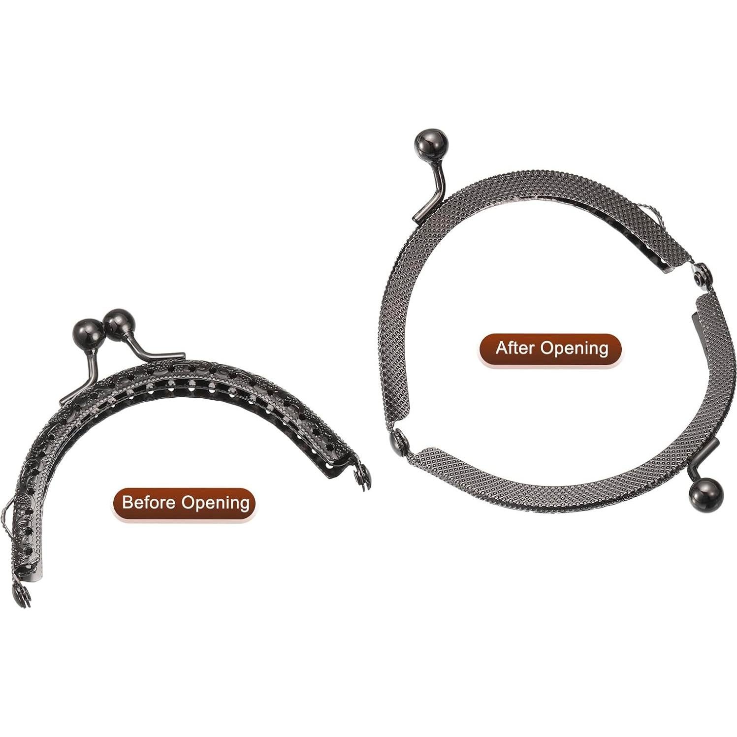 Marcos de Monedero de Metal uxcell 8.5 cm Negro 10 Pcs