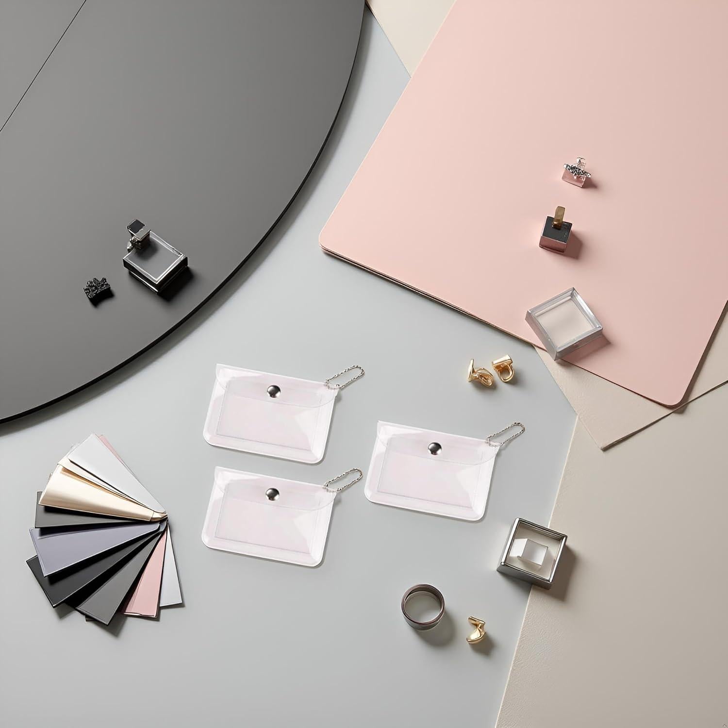 Set de 3 Carteras Transparentes con Llavero Jinshining