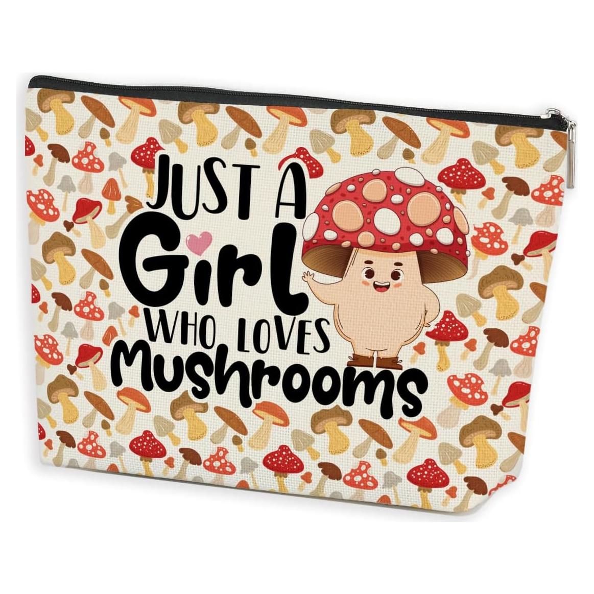 Bolsa Cosmética de Viaje Azteoiz - Diseño Champiñones 24.6x17.8cm