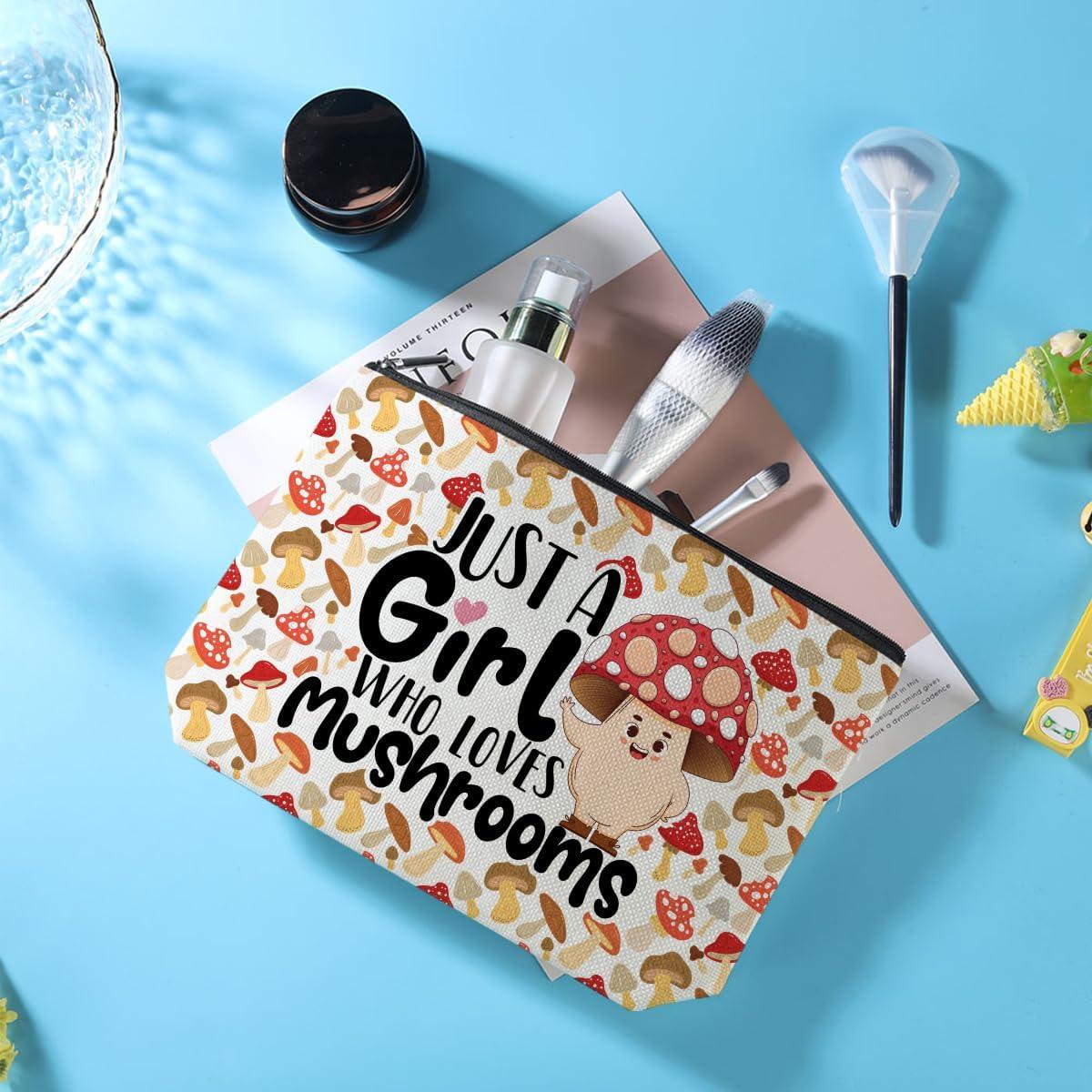 Bolsa Cosmética de Viaje Azteoiz - Diseño Champiñones 24.6x17.8cm