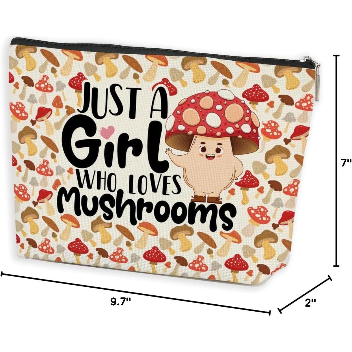 Bolsa Cosmética de Viaje Azteoiz - Diseño Champiñones 24.6x17.8cm