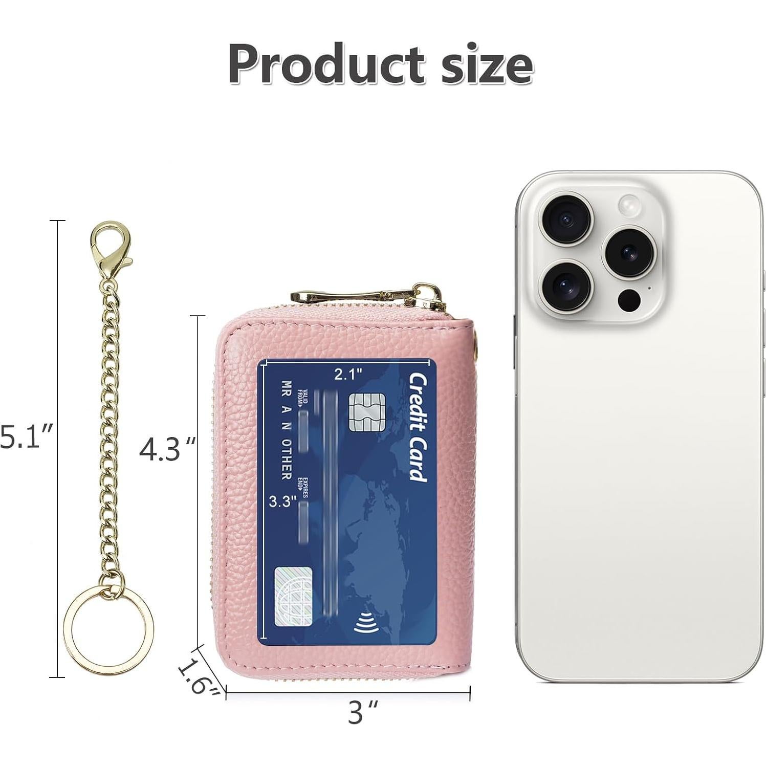 Cartera de Tarjetas RFID imeetu de Cuero Genuino - Rosa