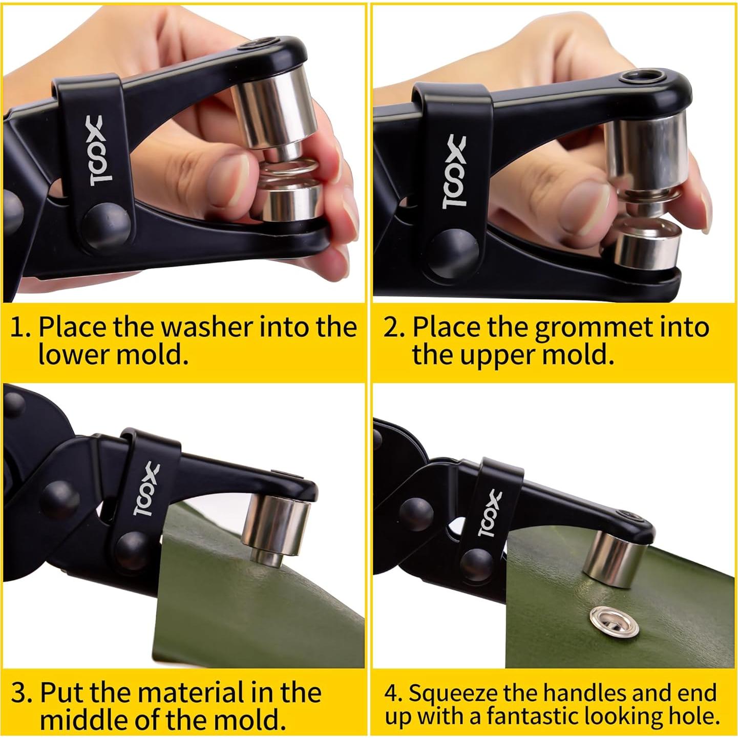 Kit de Herramientas para Ojetes XOOL 200PCS 10mm con Cortador