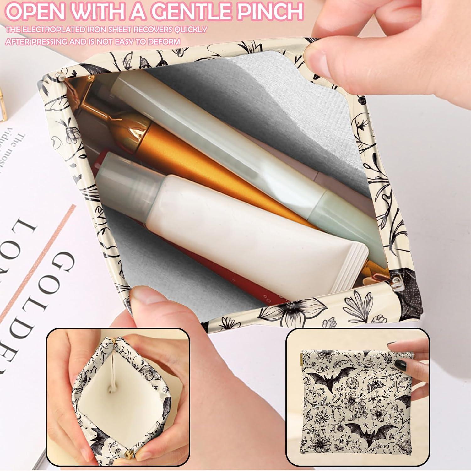 Monedero Mini 2 Pcs PU Cuero Murciélago Esqueleto 11.7x10.9cm