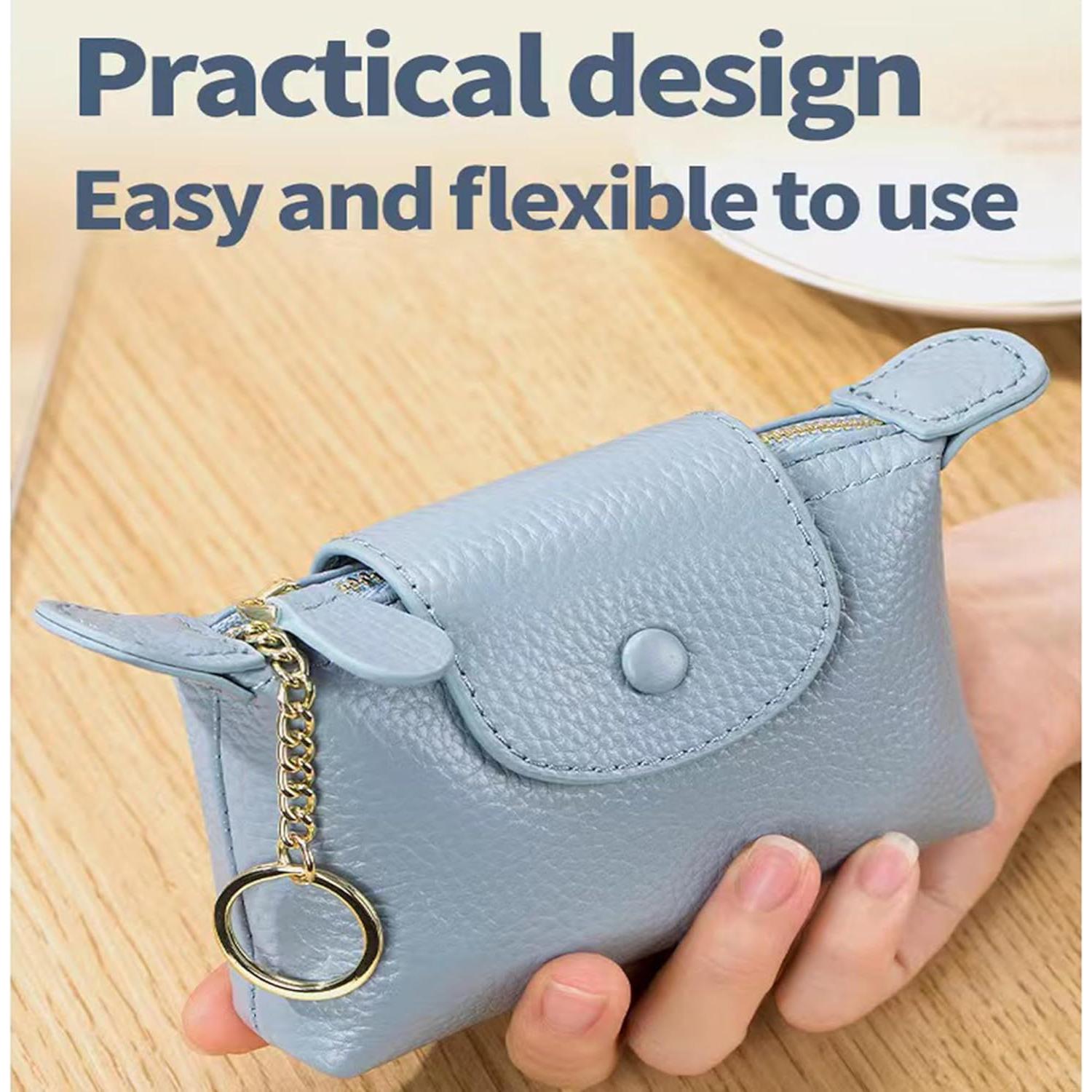 Monedero de cuero para mujer Fuerxy US-Bag-02 azul