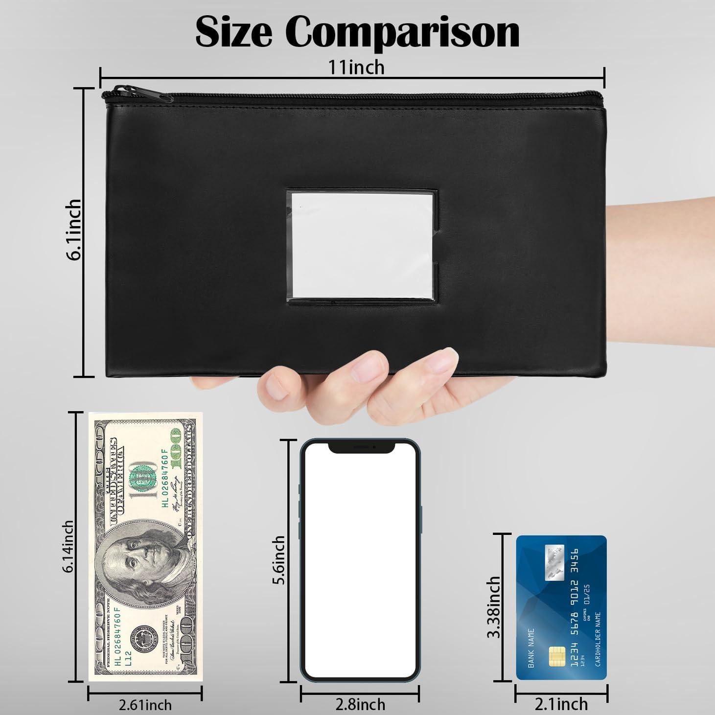 VOCHIC 6 Bolsas de Dinero Impermeables con Cremallera 27.94x15.49cm