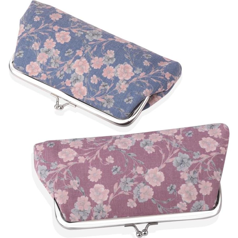Monedero Floral Vintage iSuperb 2 Piezas Lona Cierre Broche