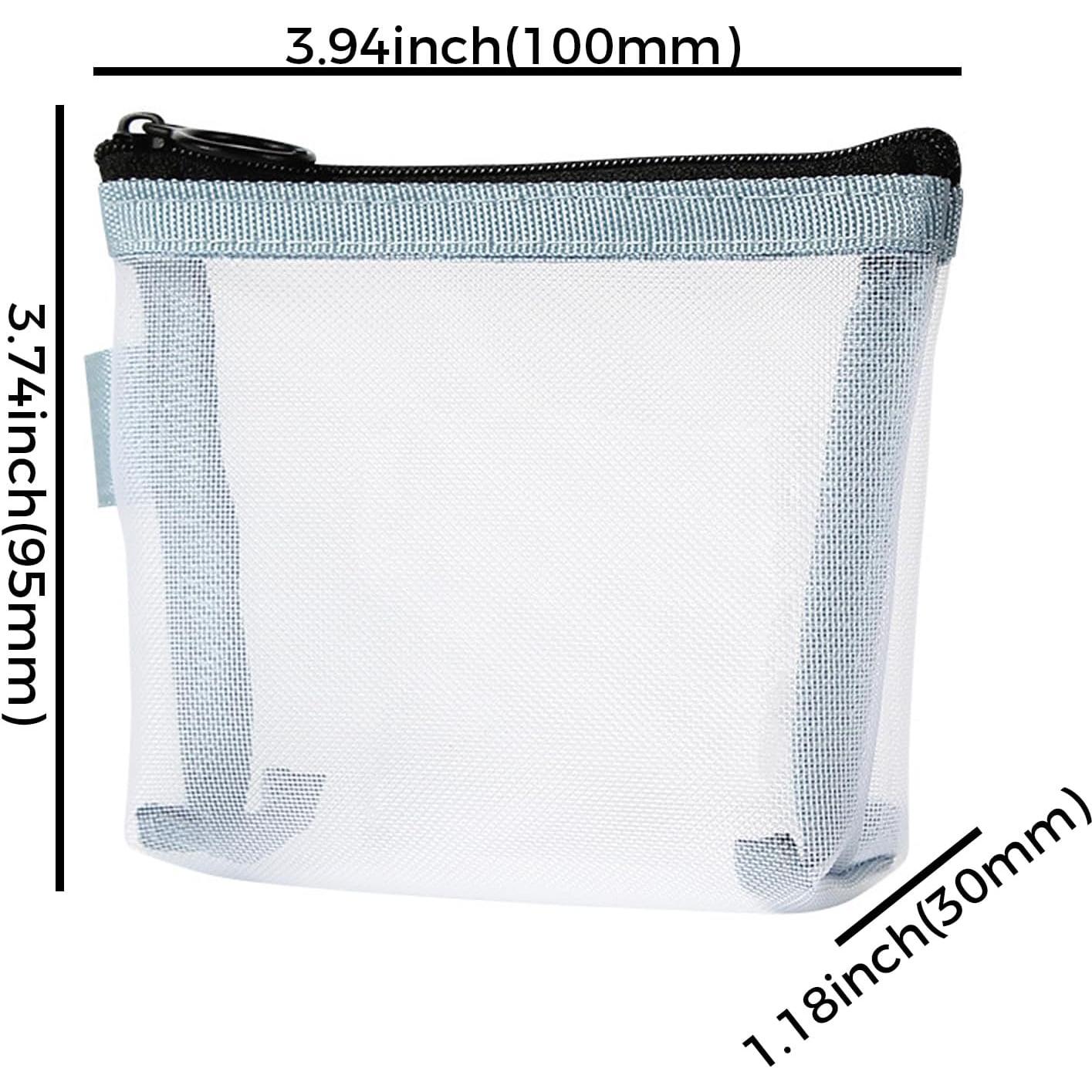 5 Piezas Monederos de Malla Nylon Transparente Organizador