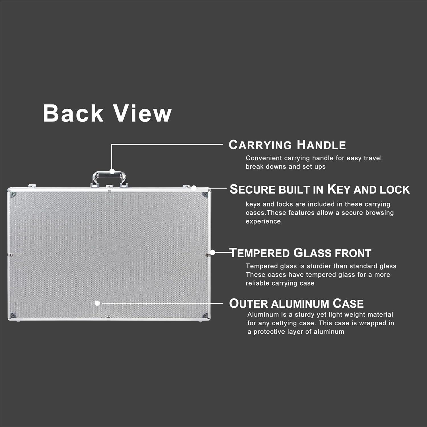 Caja de Exhibición de Aluminio QTYORD 86.36x55.88cm con Cerradura