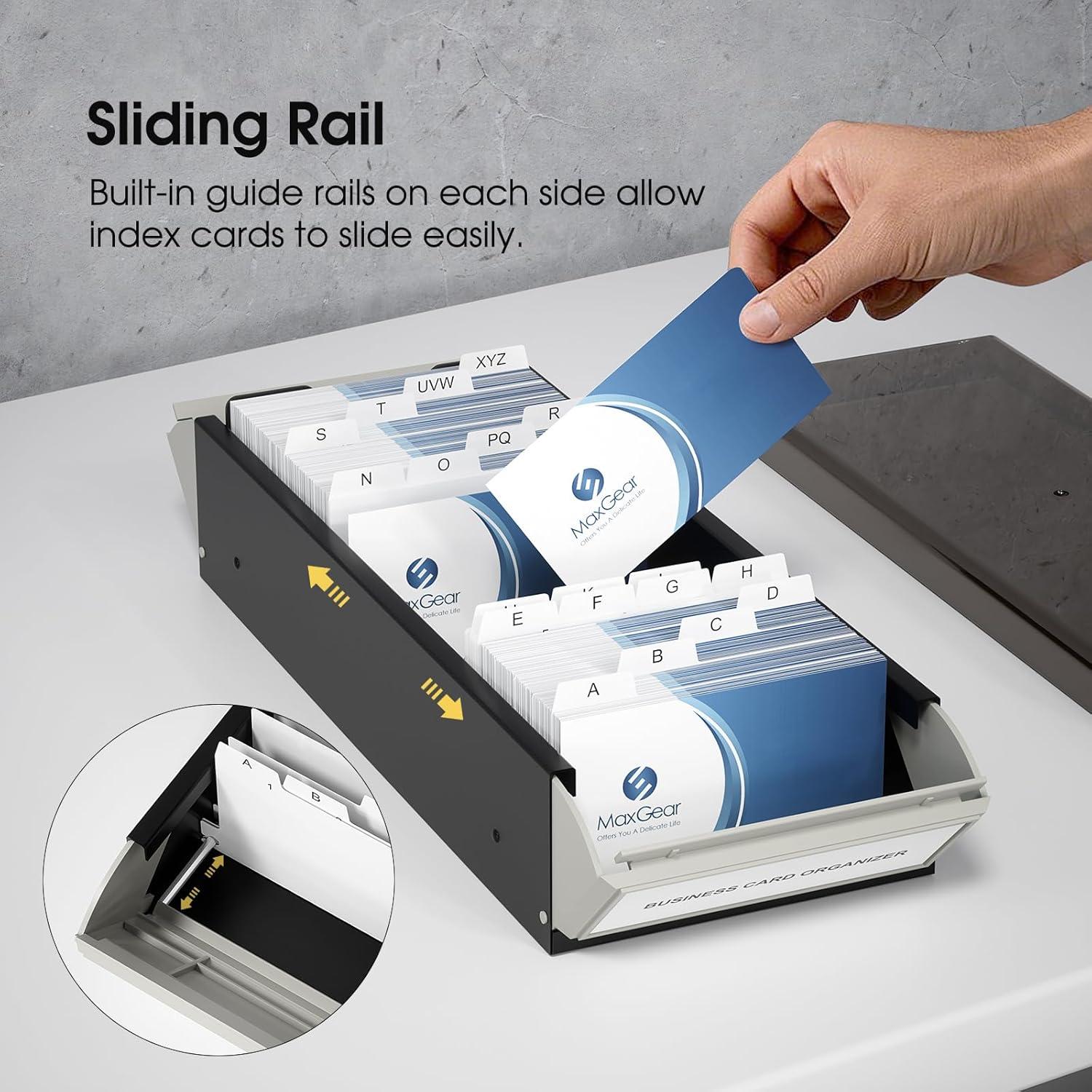 MaxGear Organizador de Tarjetas de Visita Negro 800 Capacidad