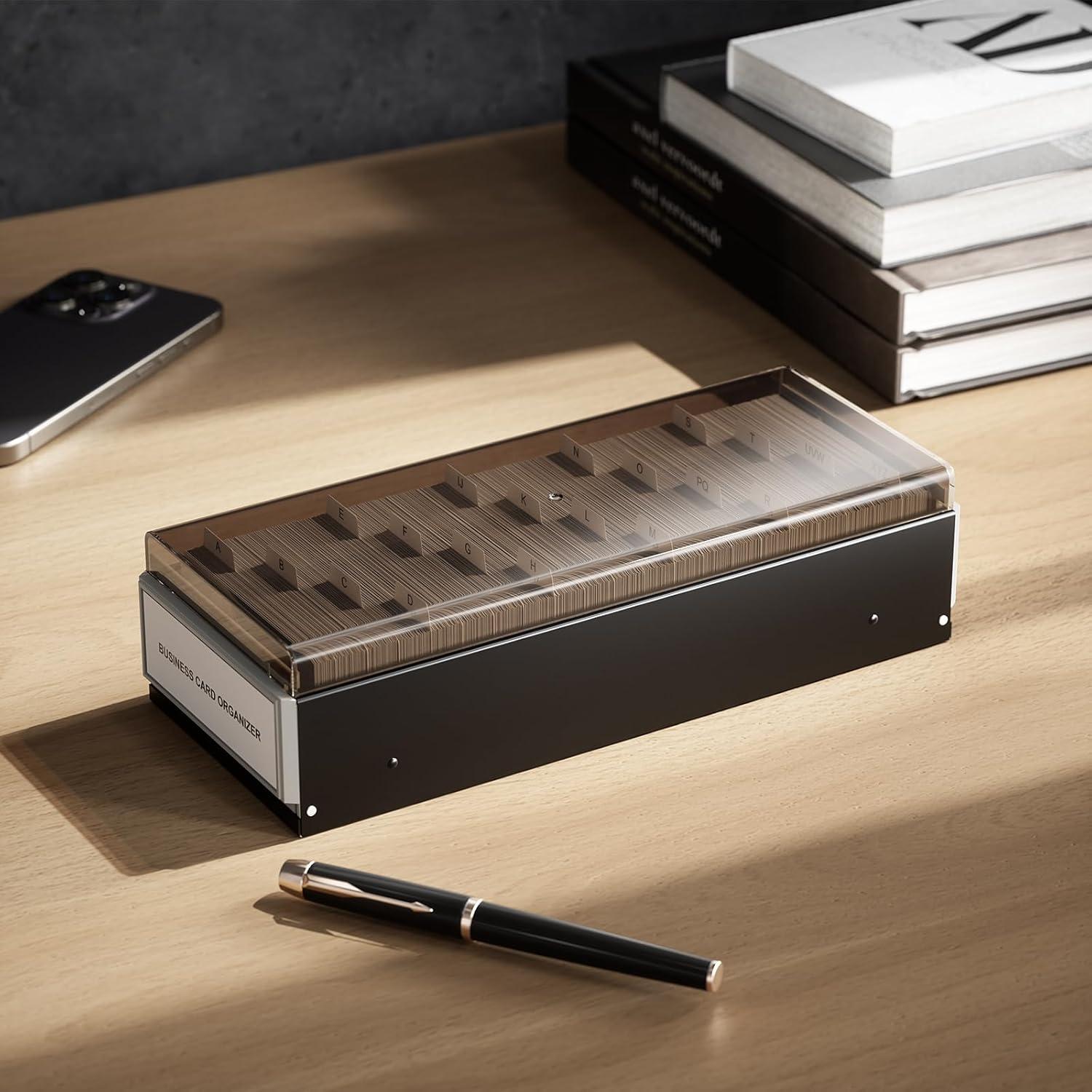 MaxGear Organizador de Tarjetas de Visita Negro 800 Capacidad