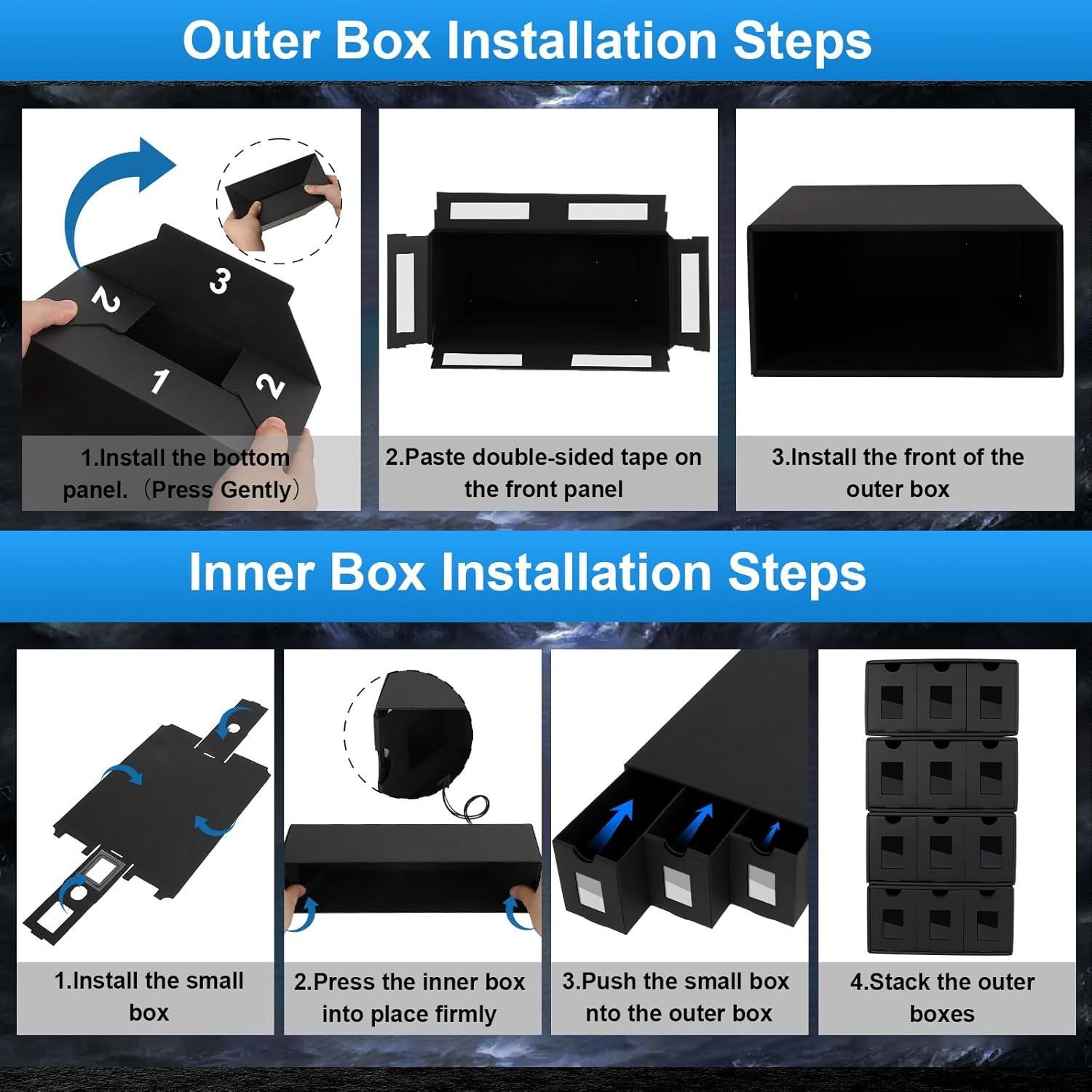 Caja de Almacenamiento de Cartas BILIPLE 12000+ con 48 Divisores