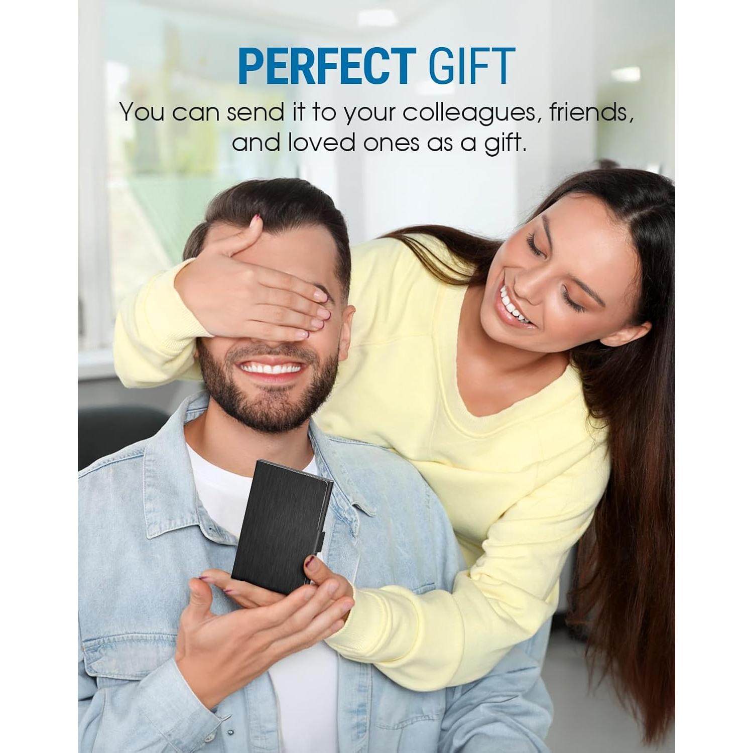 Soporte de Tarjetas de Negocios MaxGear Acero Inoxidable Negro